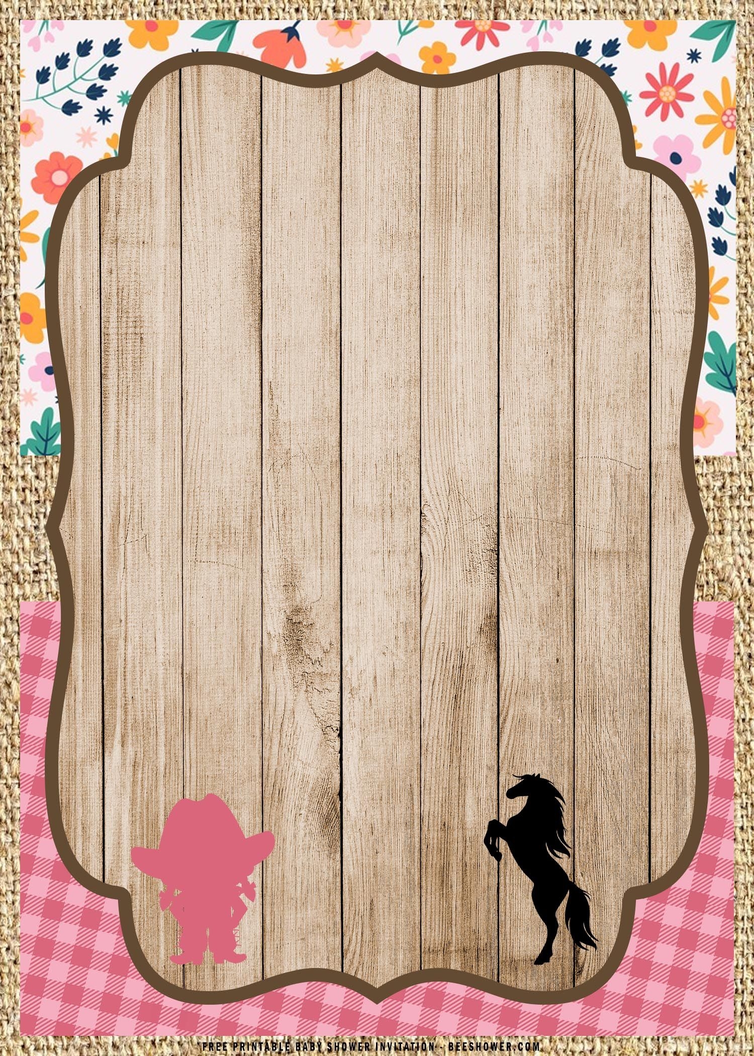 disco cowgirl invitation template free