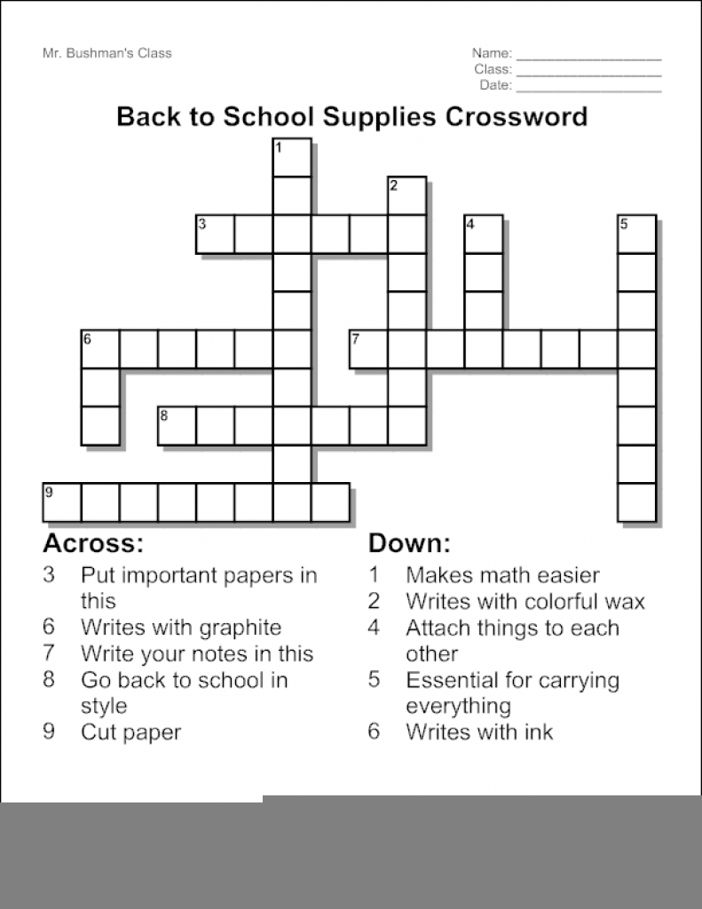 Create Your Own Crossword Puzzle Printable Printable Crossword Puzzles