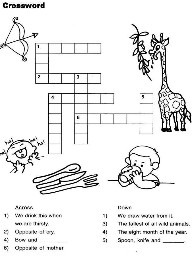 Crossword Puzzle Kids Activity Shelter