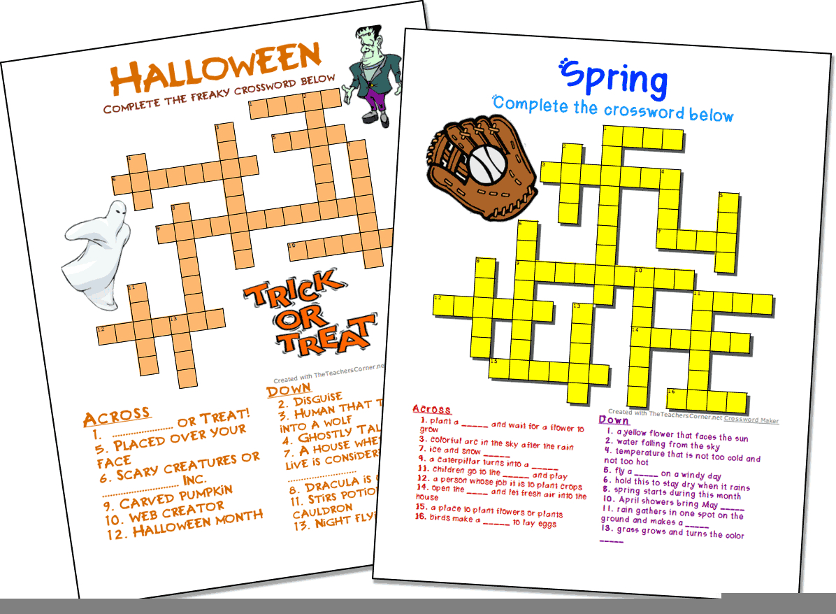 Crossword Puzzle Maker World Famous From The Teacher 39 s Corner Free 