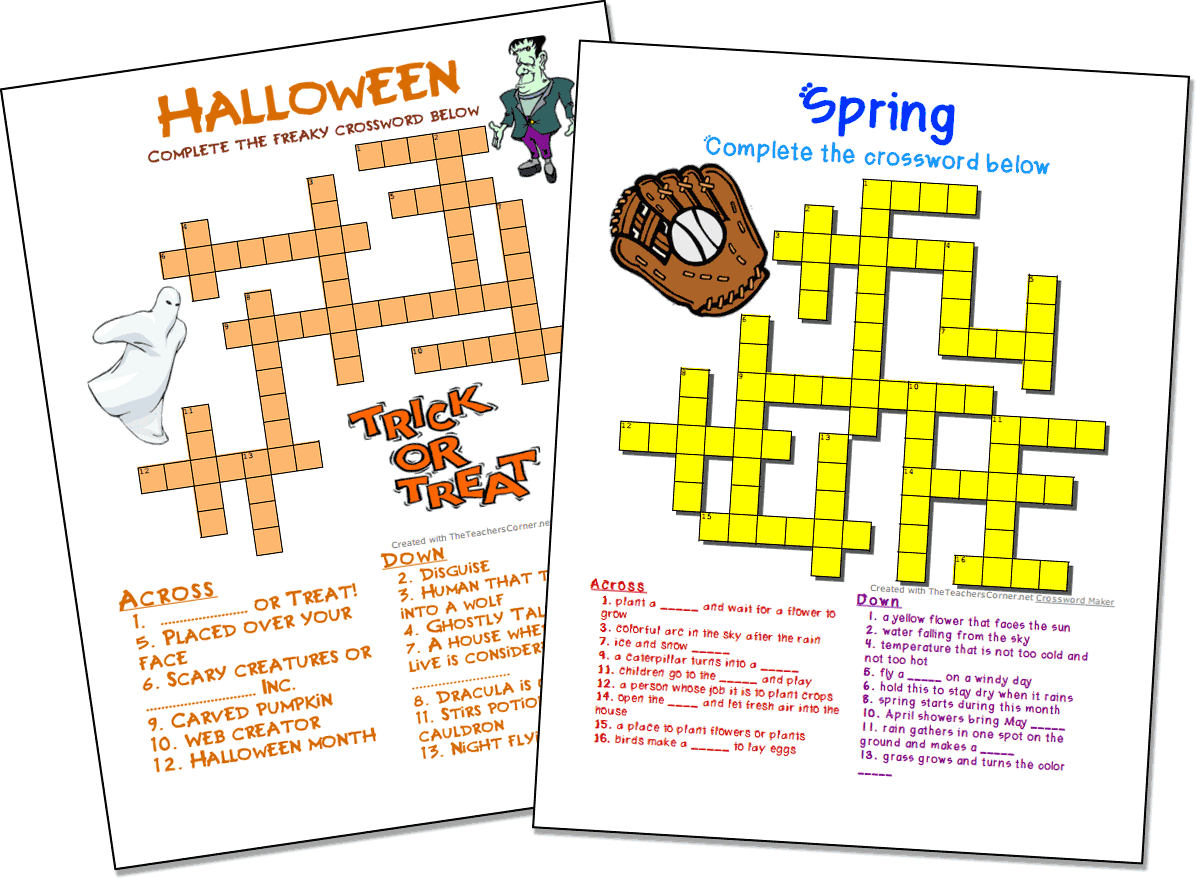 make your own crossword puzzle for free printable