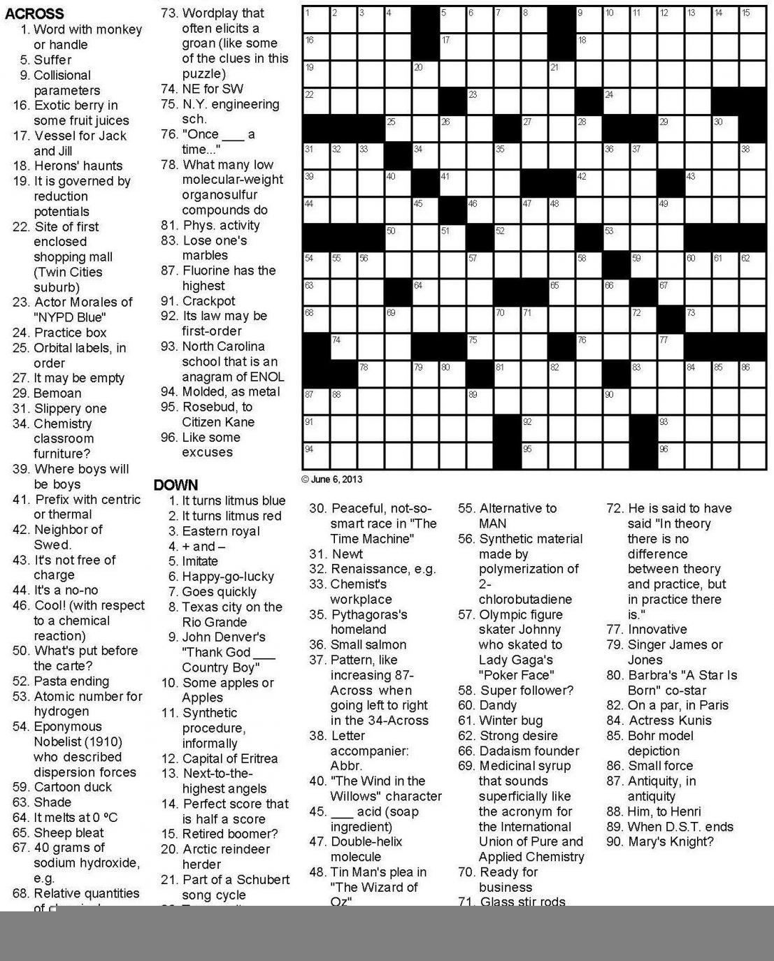make a crossword puzzle printable