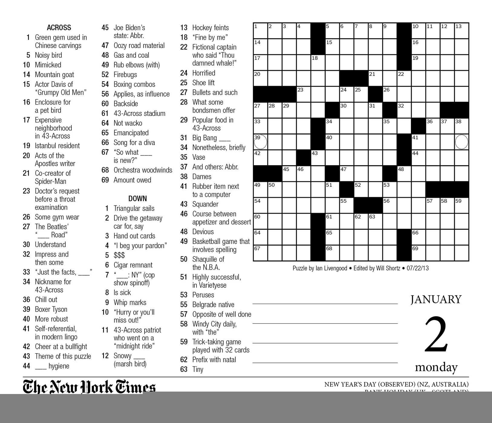 Crossword Puzzle Printable New York Times Crosswords Printable Nyt 