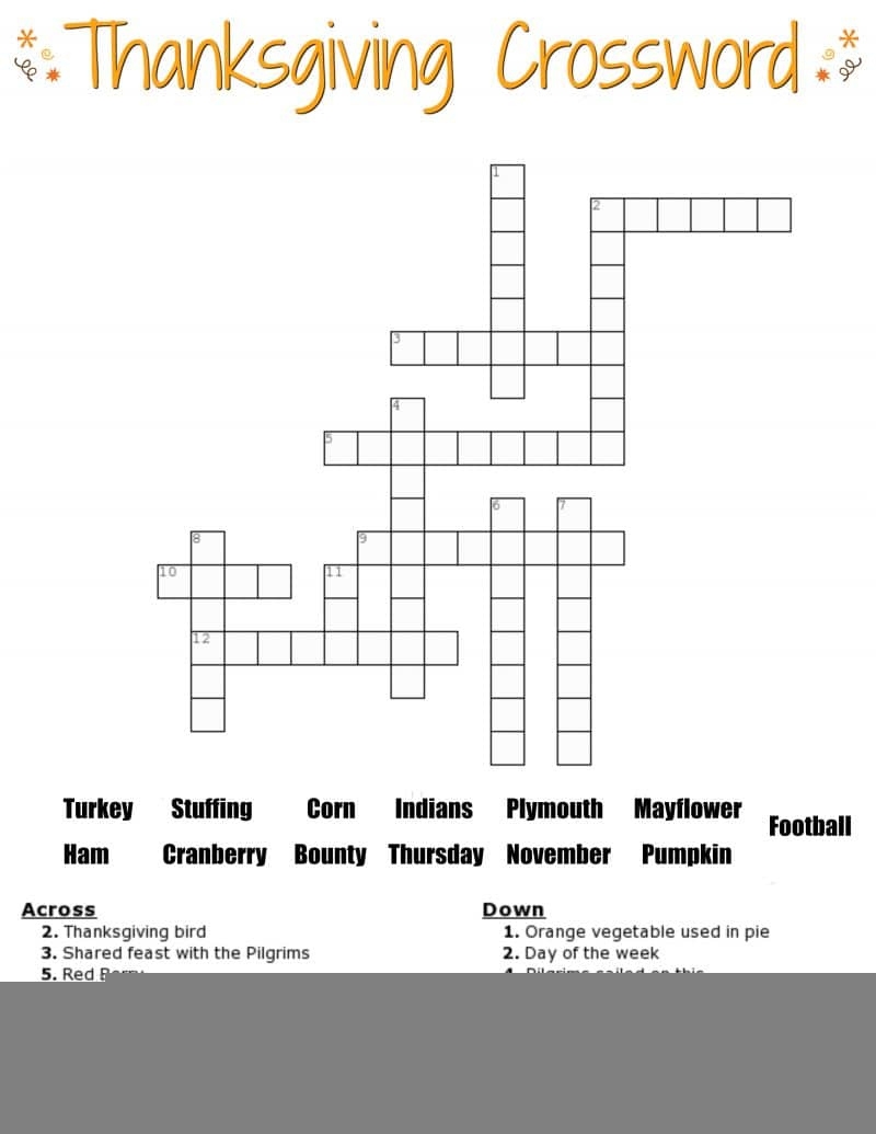 Crossword Puzzles Printable For Kids With Word Bank Sally Crossword 