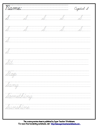 Cursive Handwriting Practice Worksheets Library