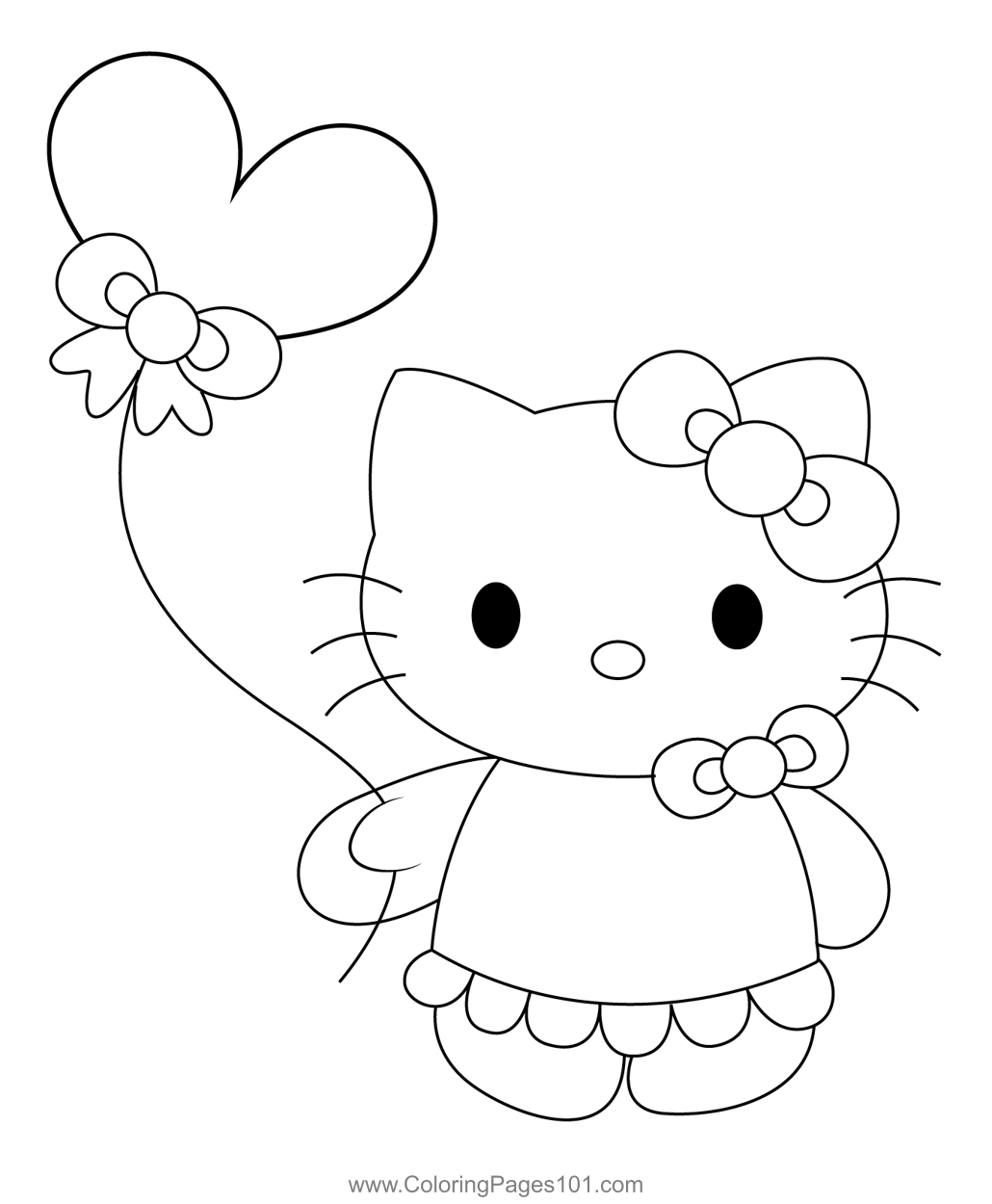 Cute Hello Kitty Coloring Pages