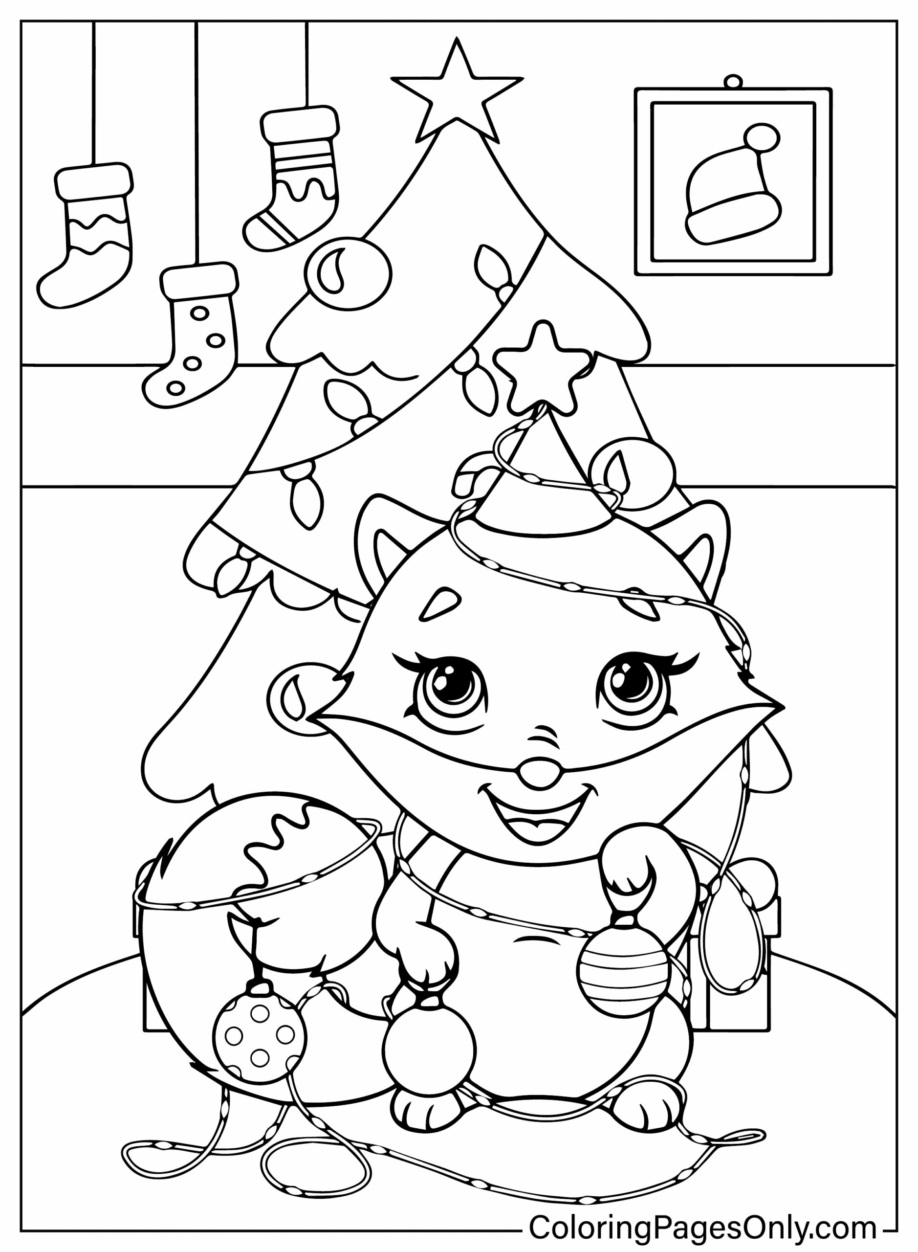 Cute Christmas Coloring Page Free Printable Free Printable Coloring Pages