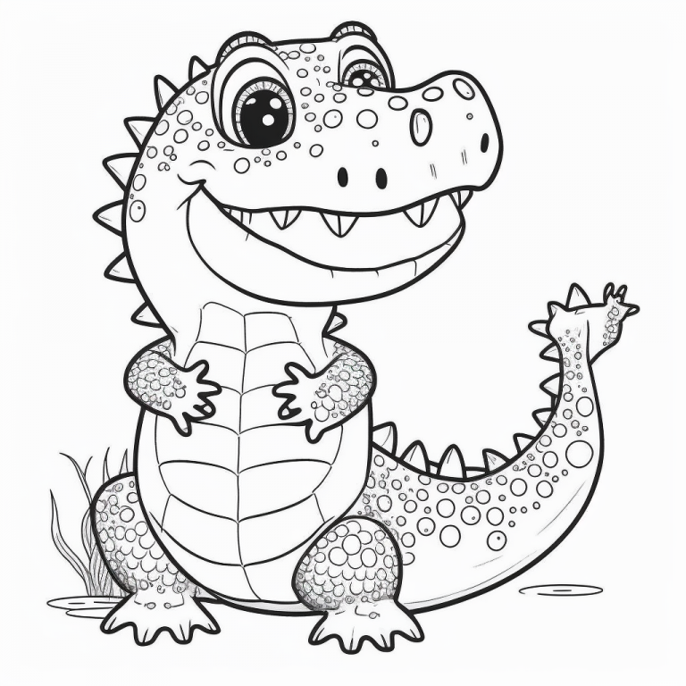 Cute Crocodile Coloring Page Lulu Pages