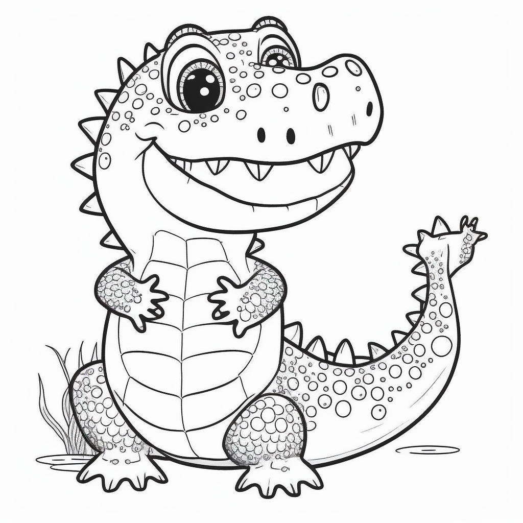 Cute Crocodile Coloring Page Lulu Pages