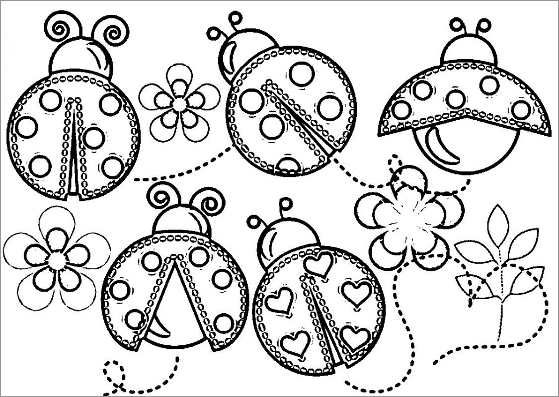 Cute Ladybug Coloring Page ColoringBay