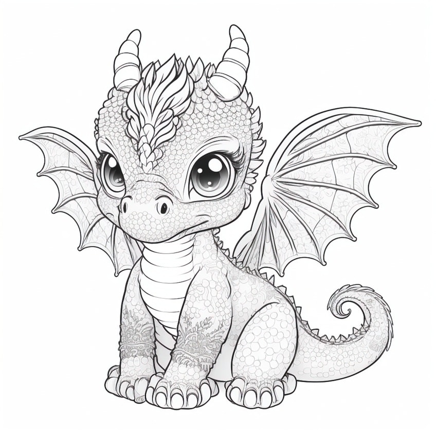 Cute Realistic Dragon Coloring Pages Coloring Pages