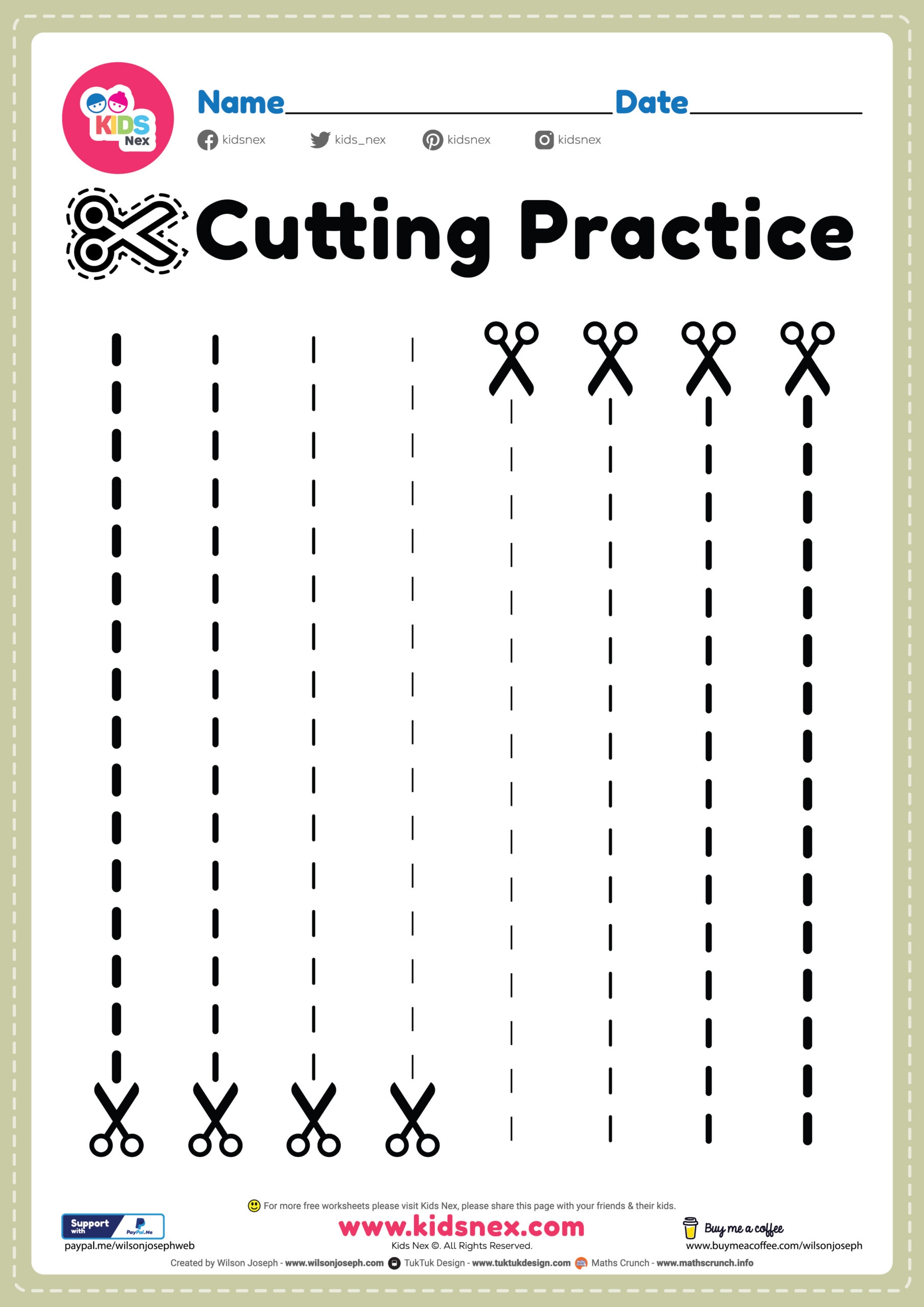 cutting activity worksheet
