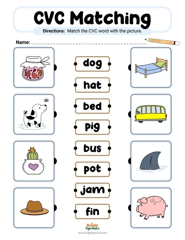 cvc practice worksheets