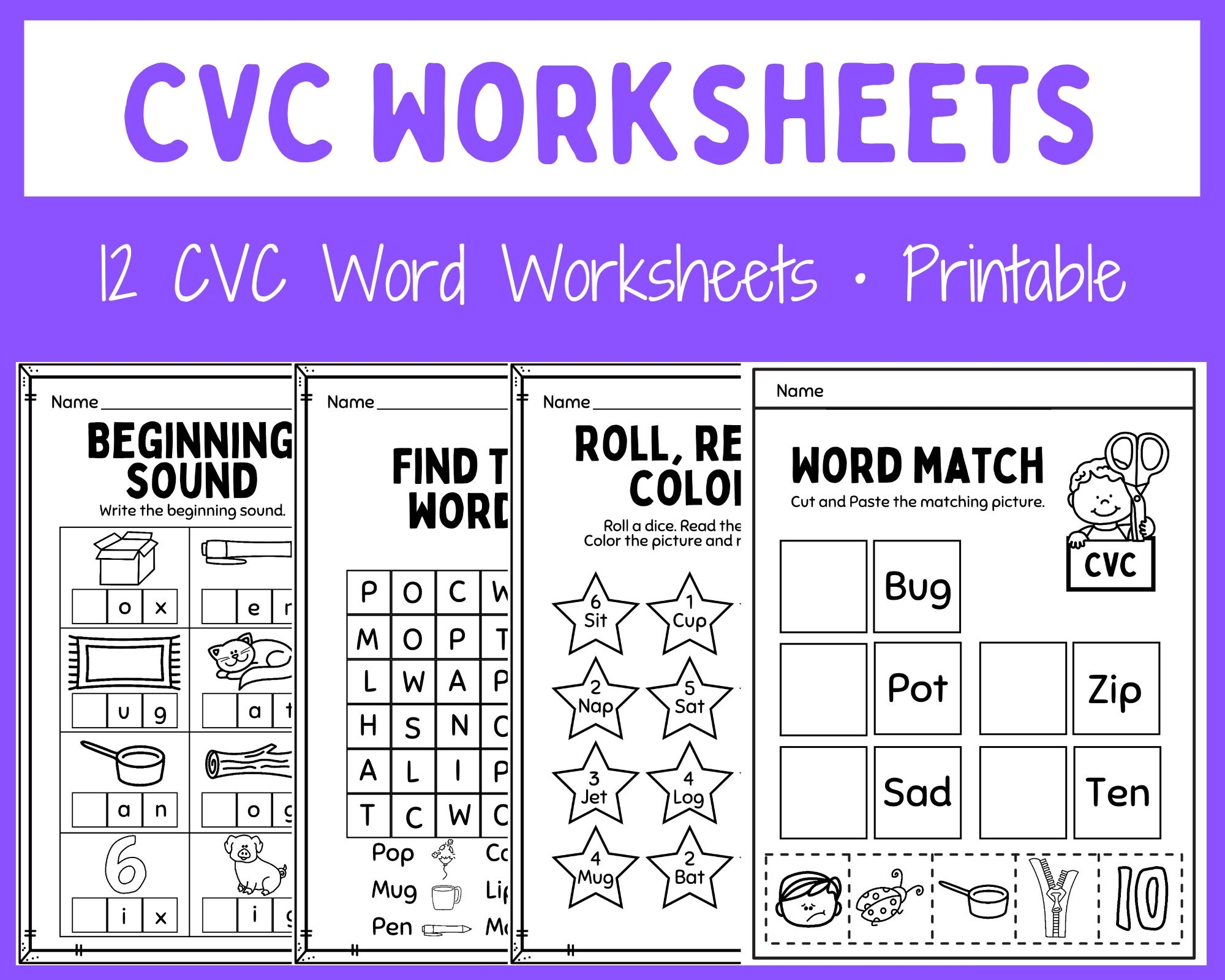 CVC Words Worksheets Worksheets Library