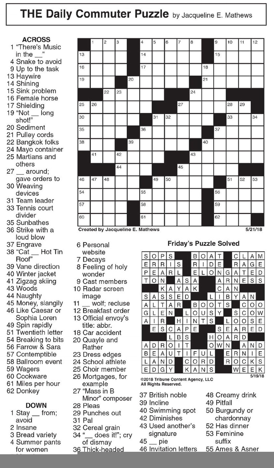 free daily crossword puzzle answers today printable