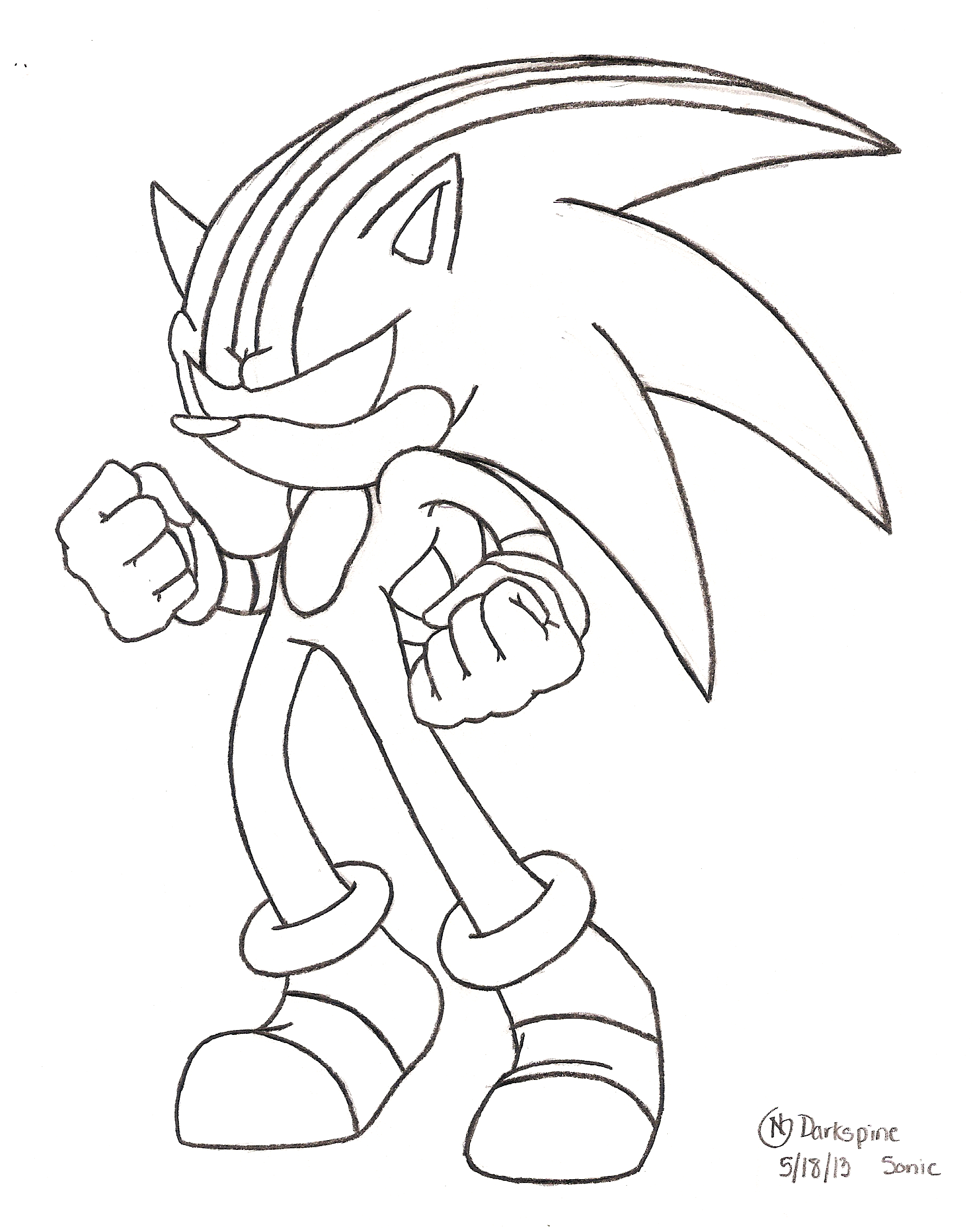 Dark Sonic Coloring Pages