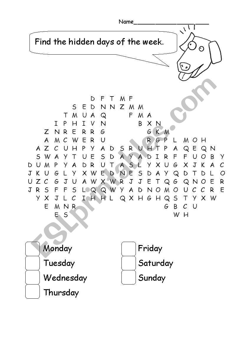 Days Of The Week Worksheet Vocabulary Worksheets Phonics Worksheets 