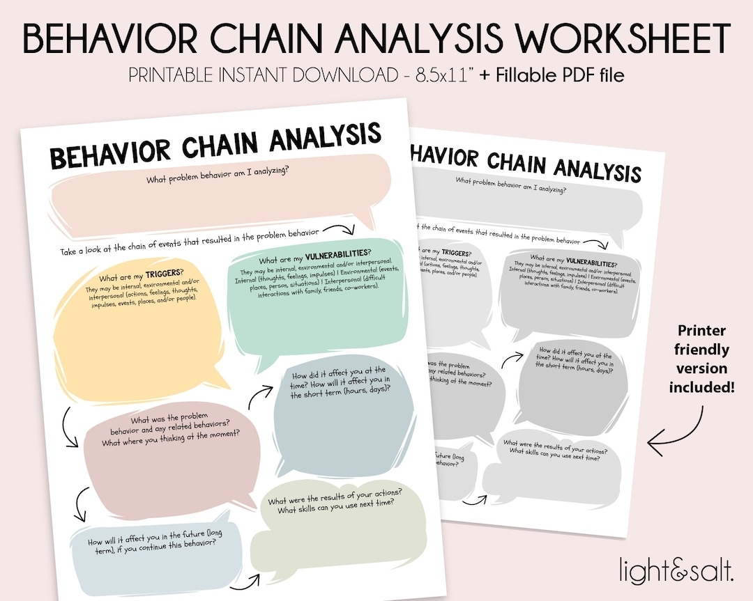 behavior chain analysis worksheet