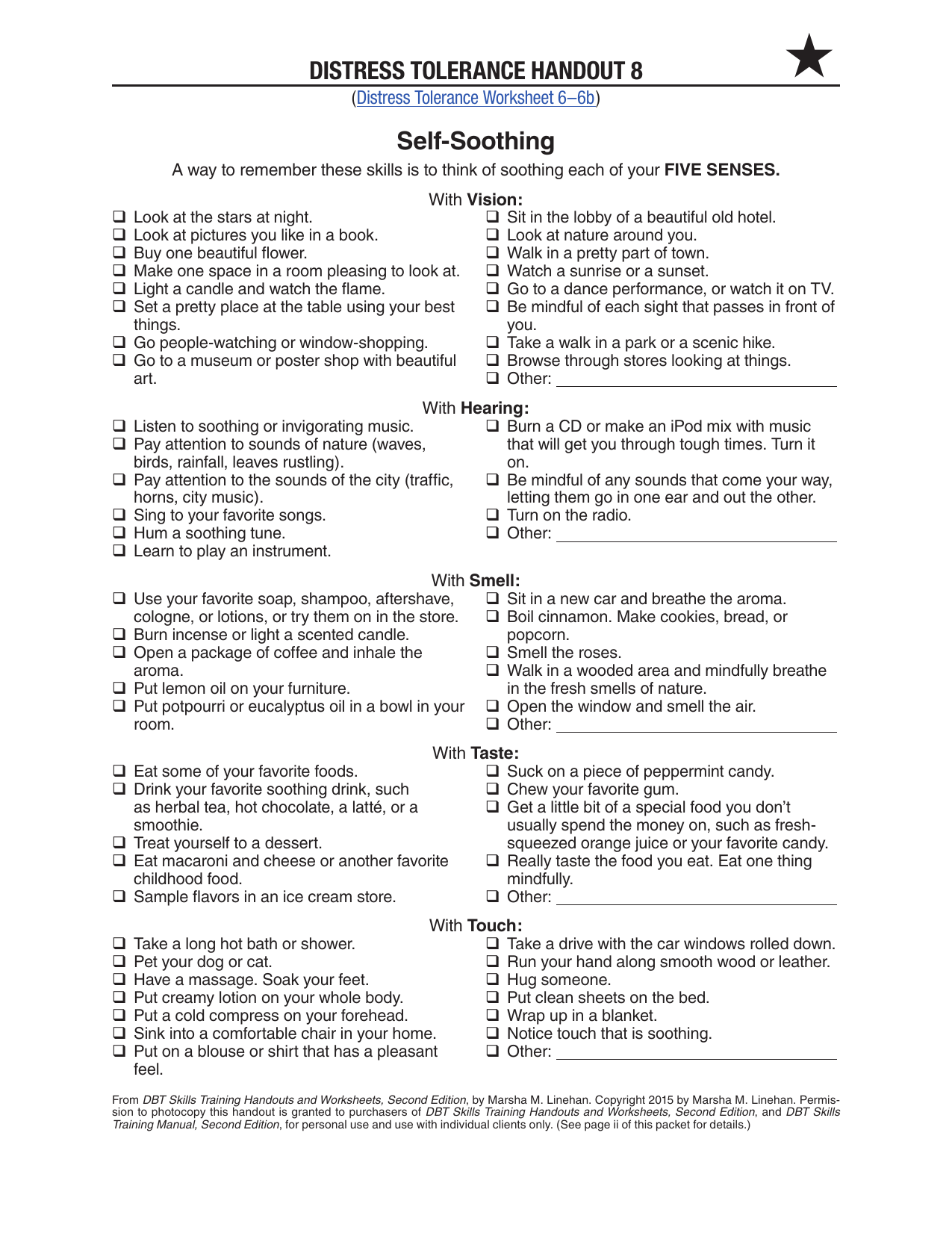 dbt skills worksheets