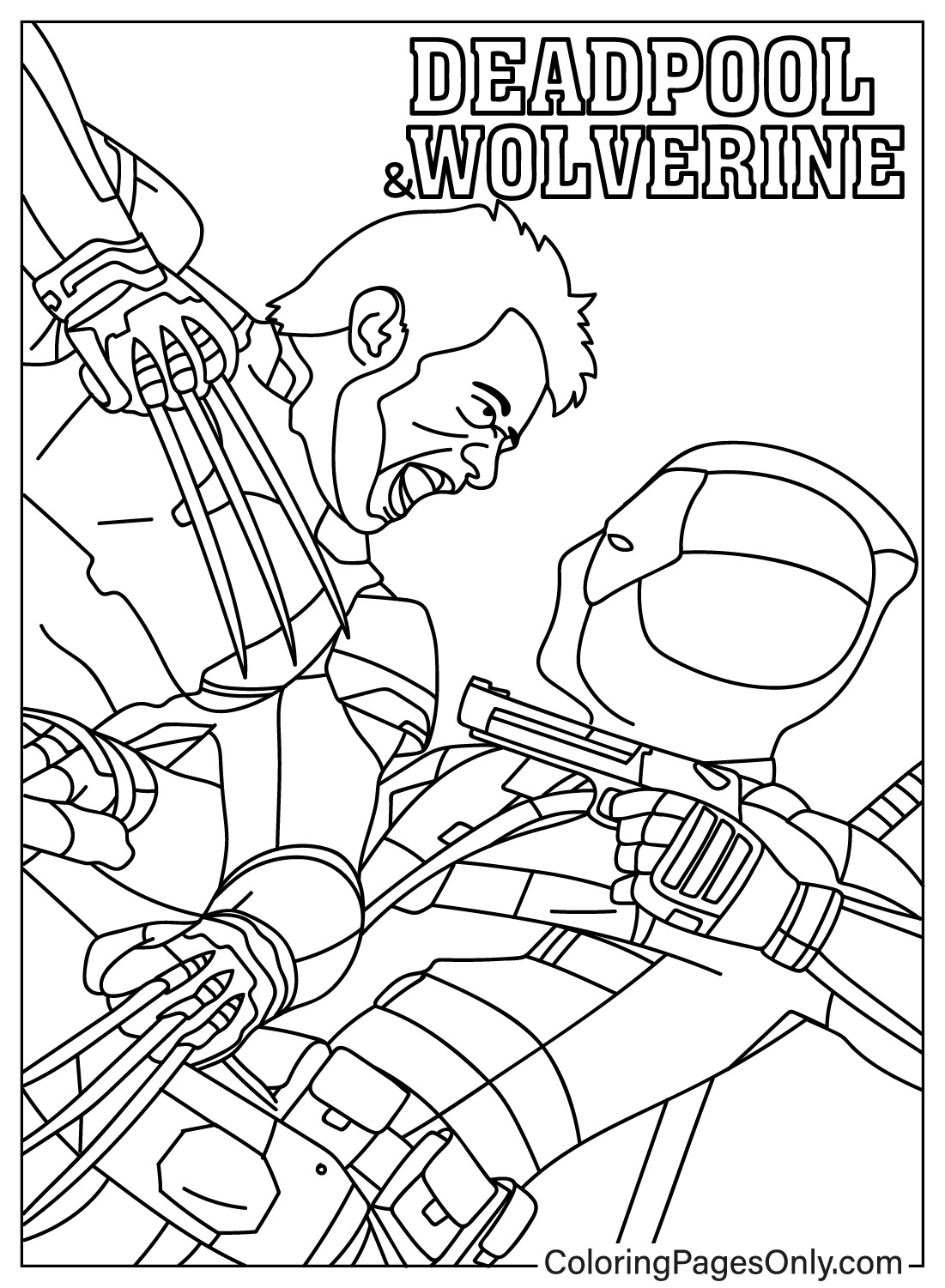 Deadpool And Wolverine Coloring Pages Coloring Nation