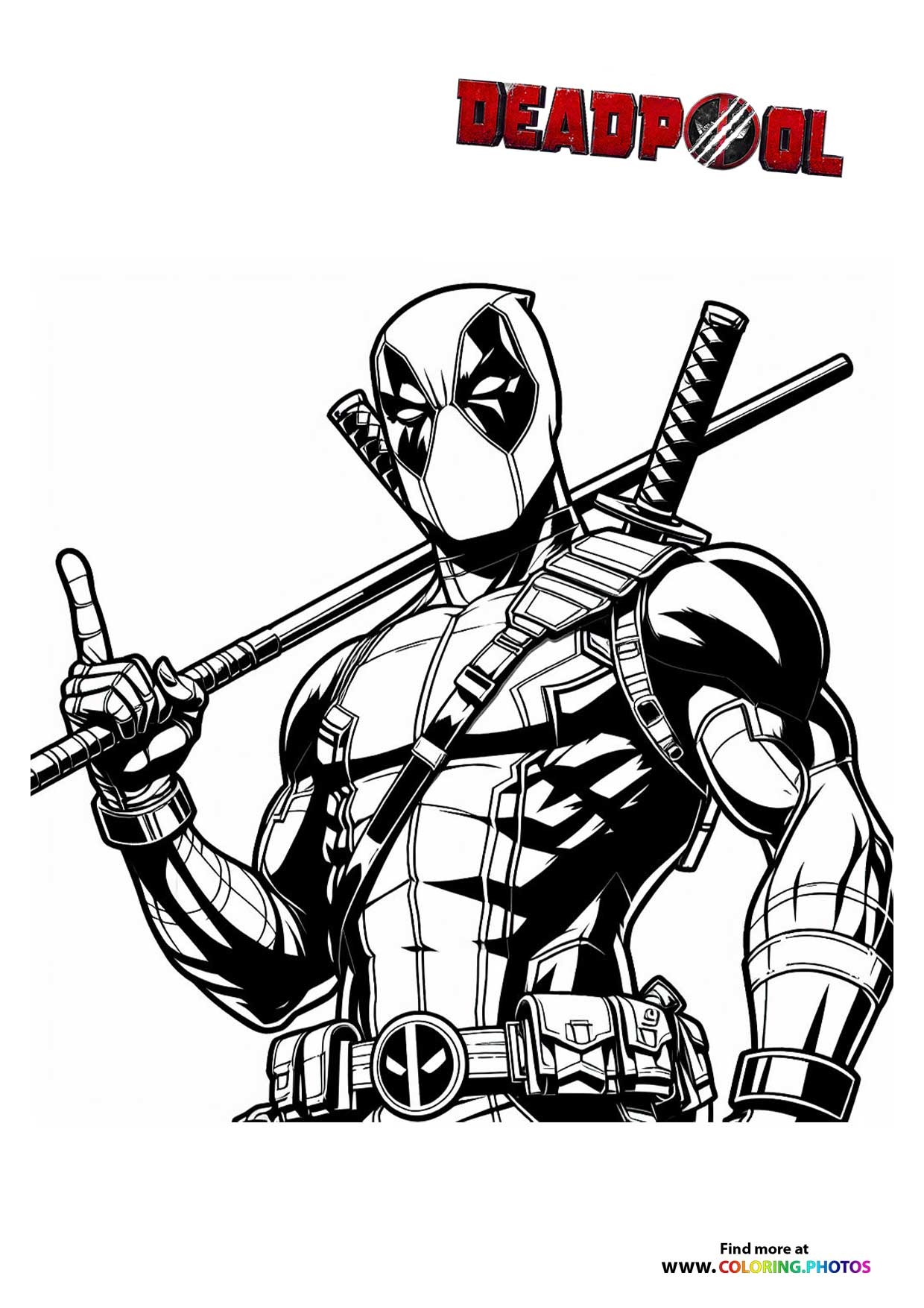 Deadpool Coloring Page