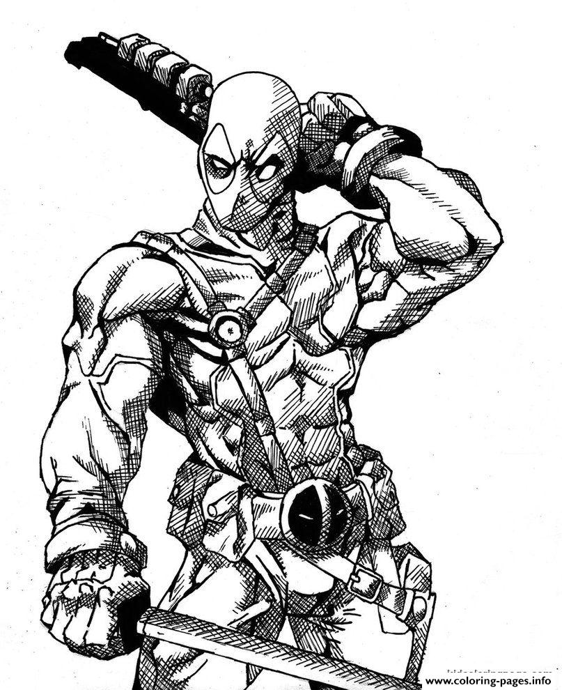 printable coloring pages deadpool