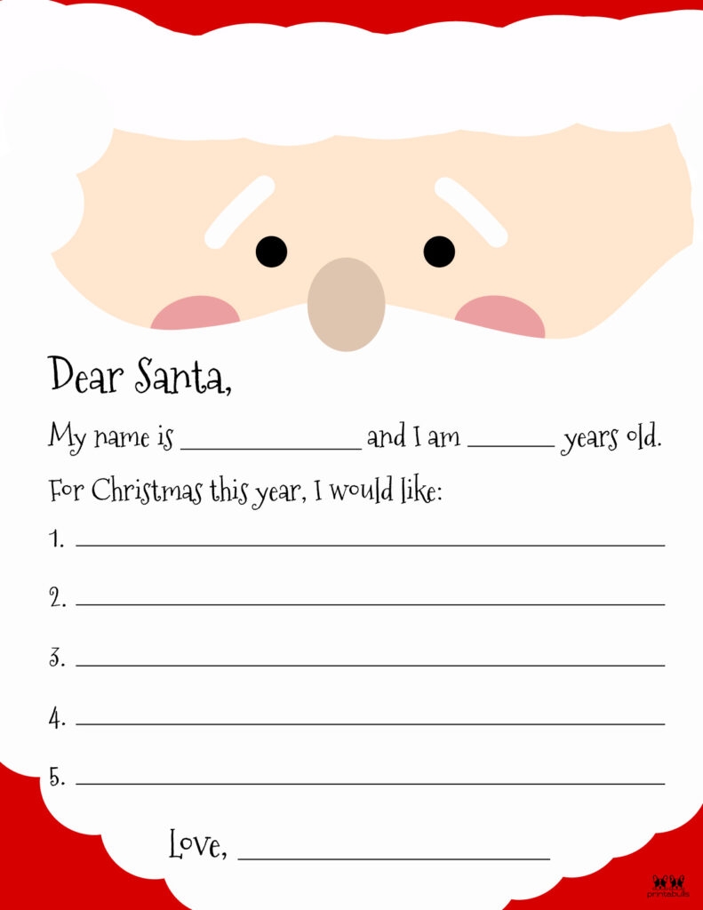 Dear Santa Printable Letter