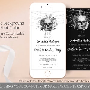 Death To My 20s Invitation Template For Phone Editable Digital Download 