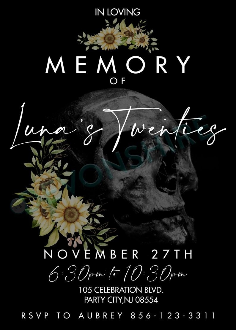 Death To My 20S Invitation Template Free Dev onallcylinders