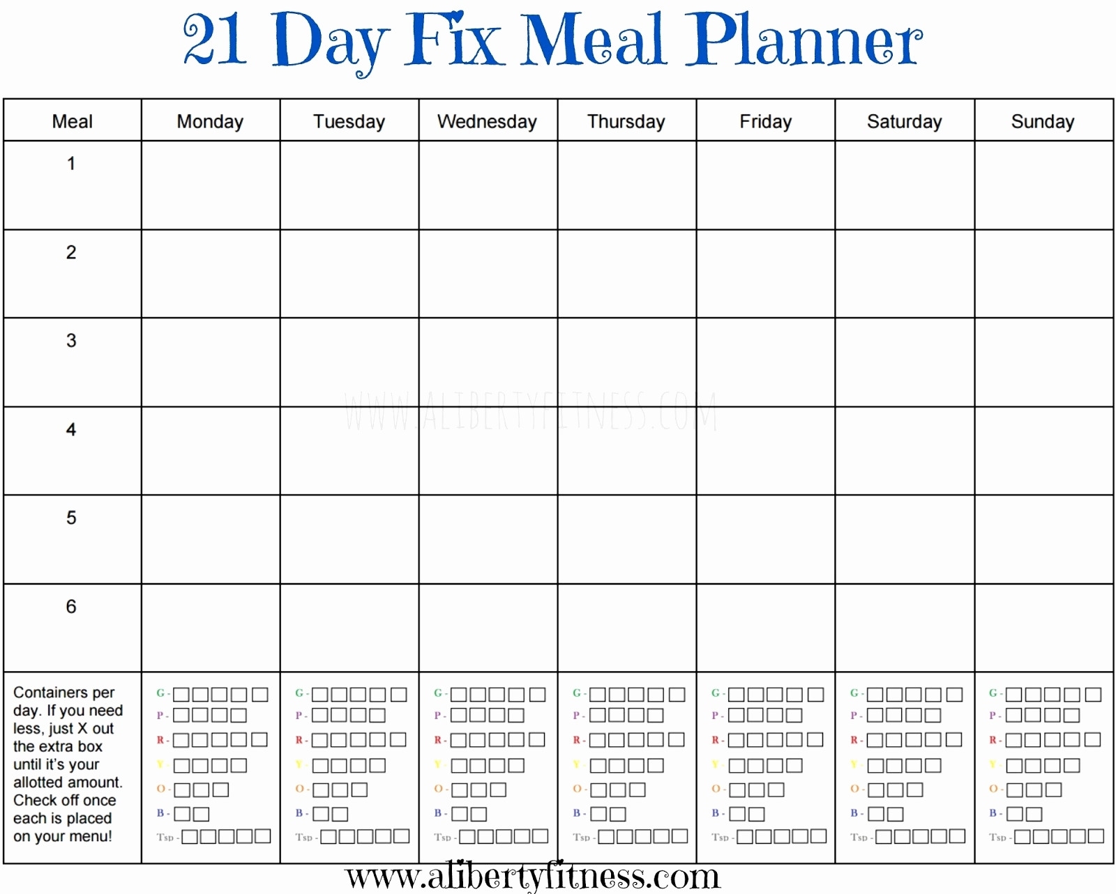 meal planning worksheet