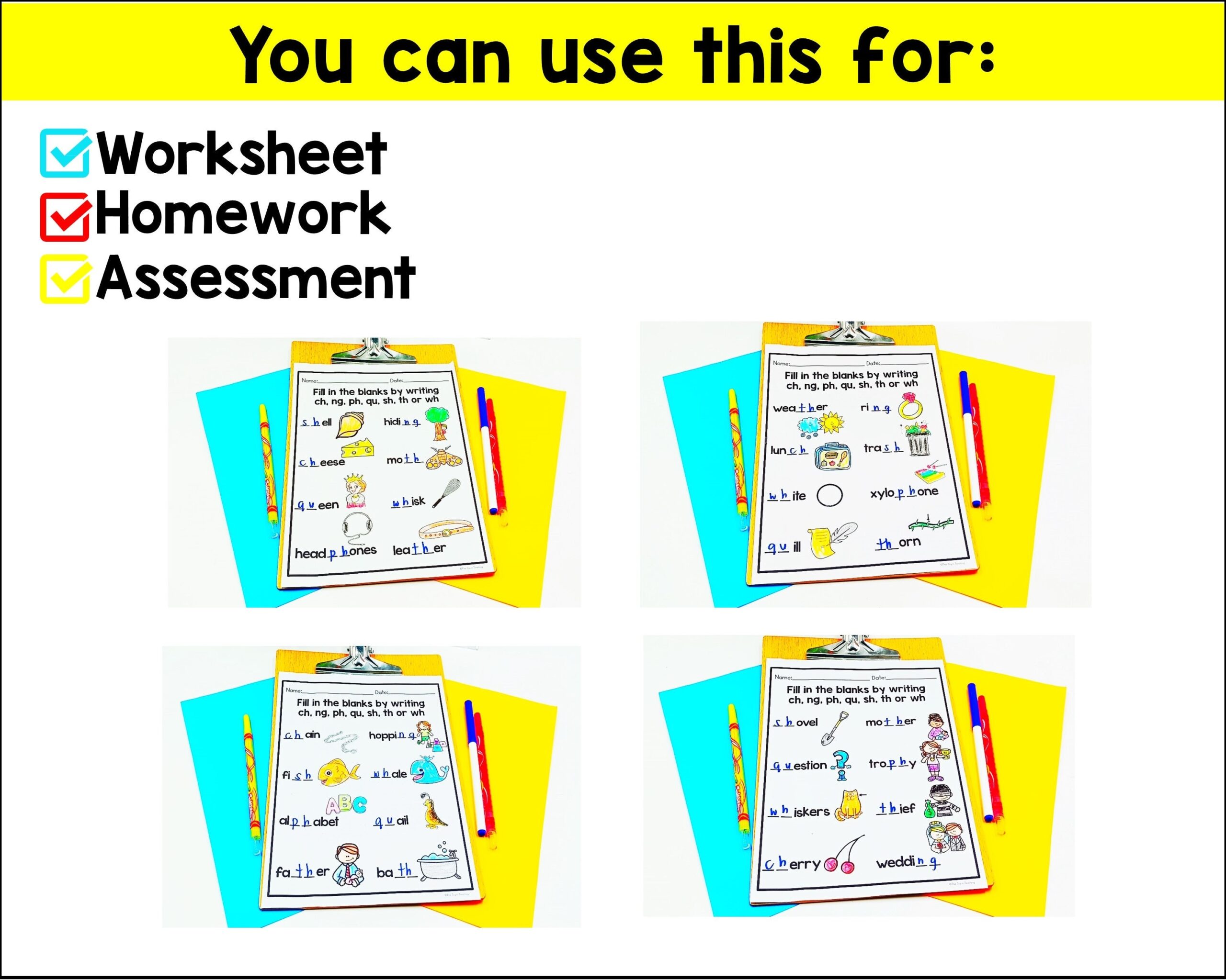 Digraph Worksheet Etsy