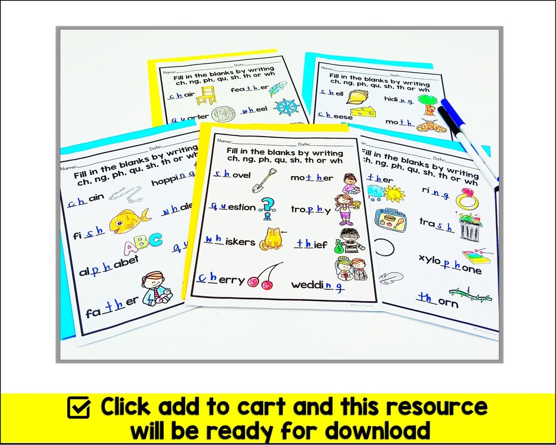 Digraph Worksheet Etsy