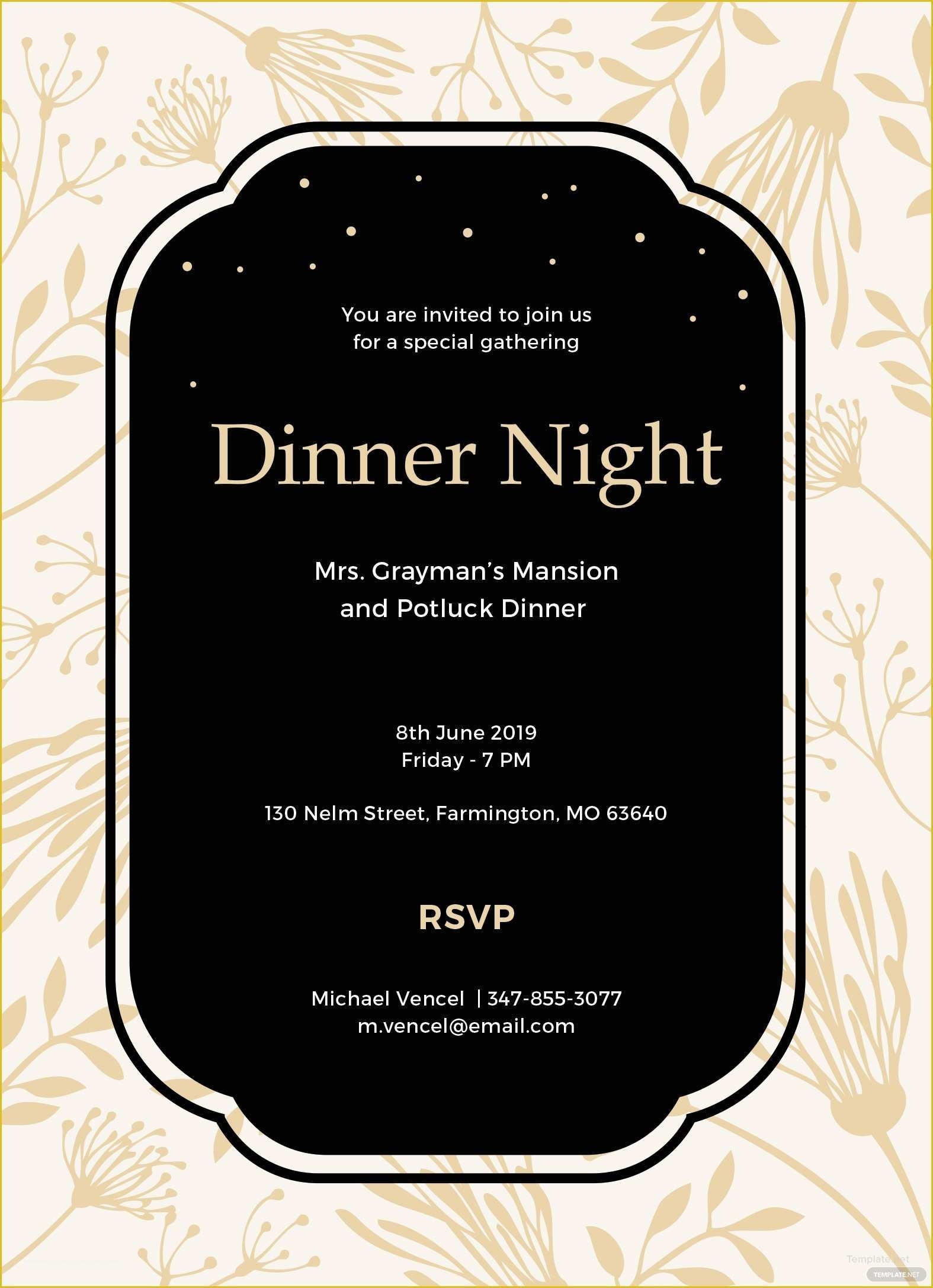 free dinner invitation template