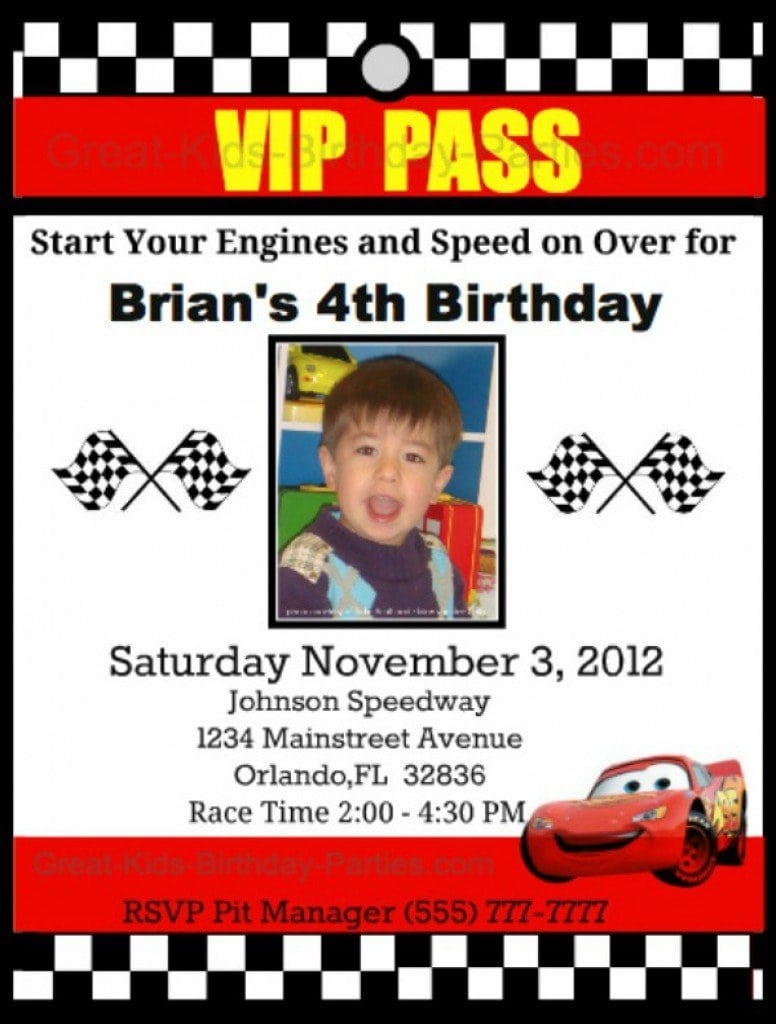 Disney Cars Invitations Templates Free