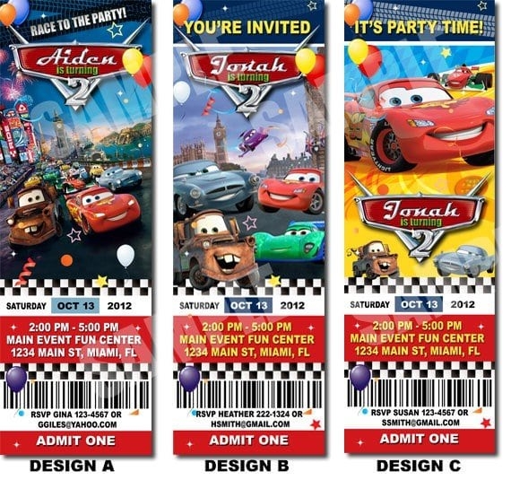 Disney Cars Invitations Templates Free