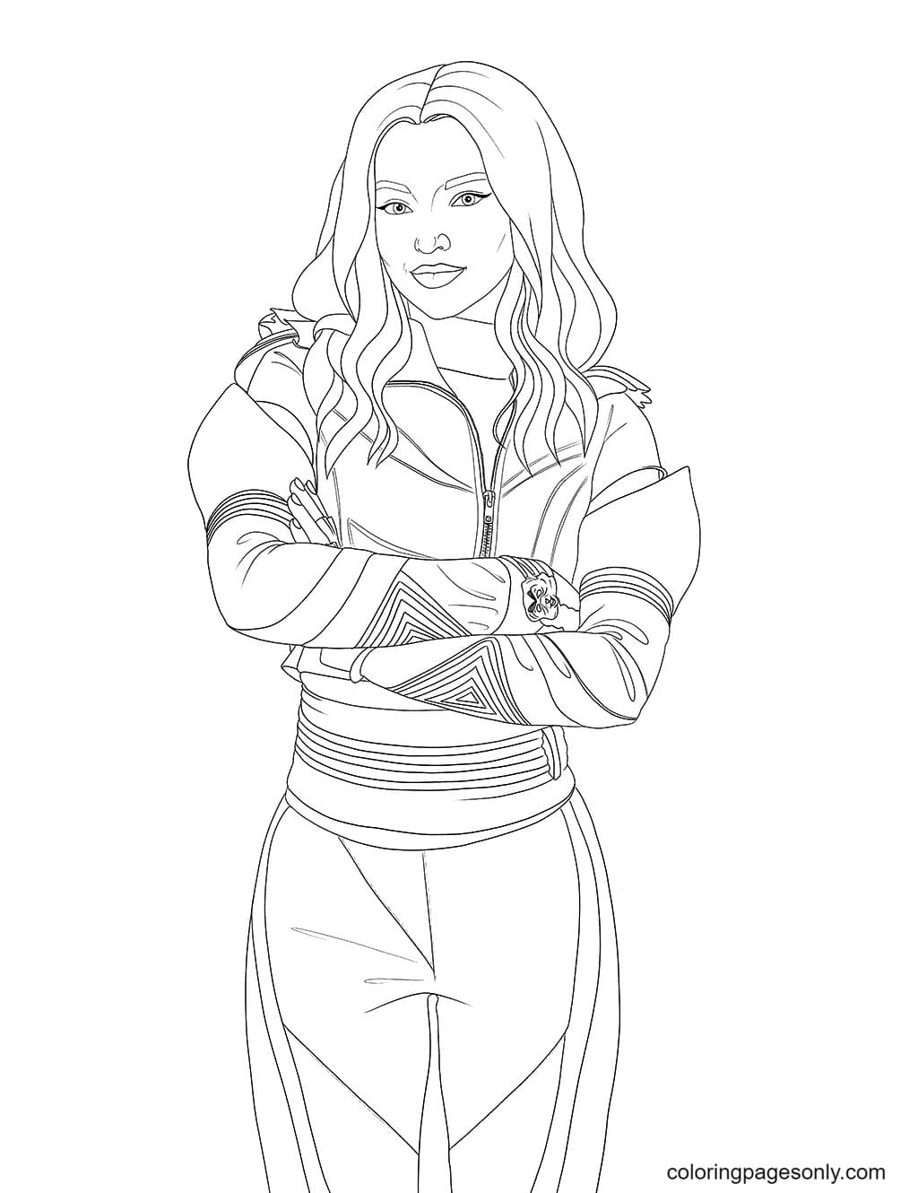 Disney Descendants Mal Coloring Page Free Printable Coloring Pages