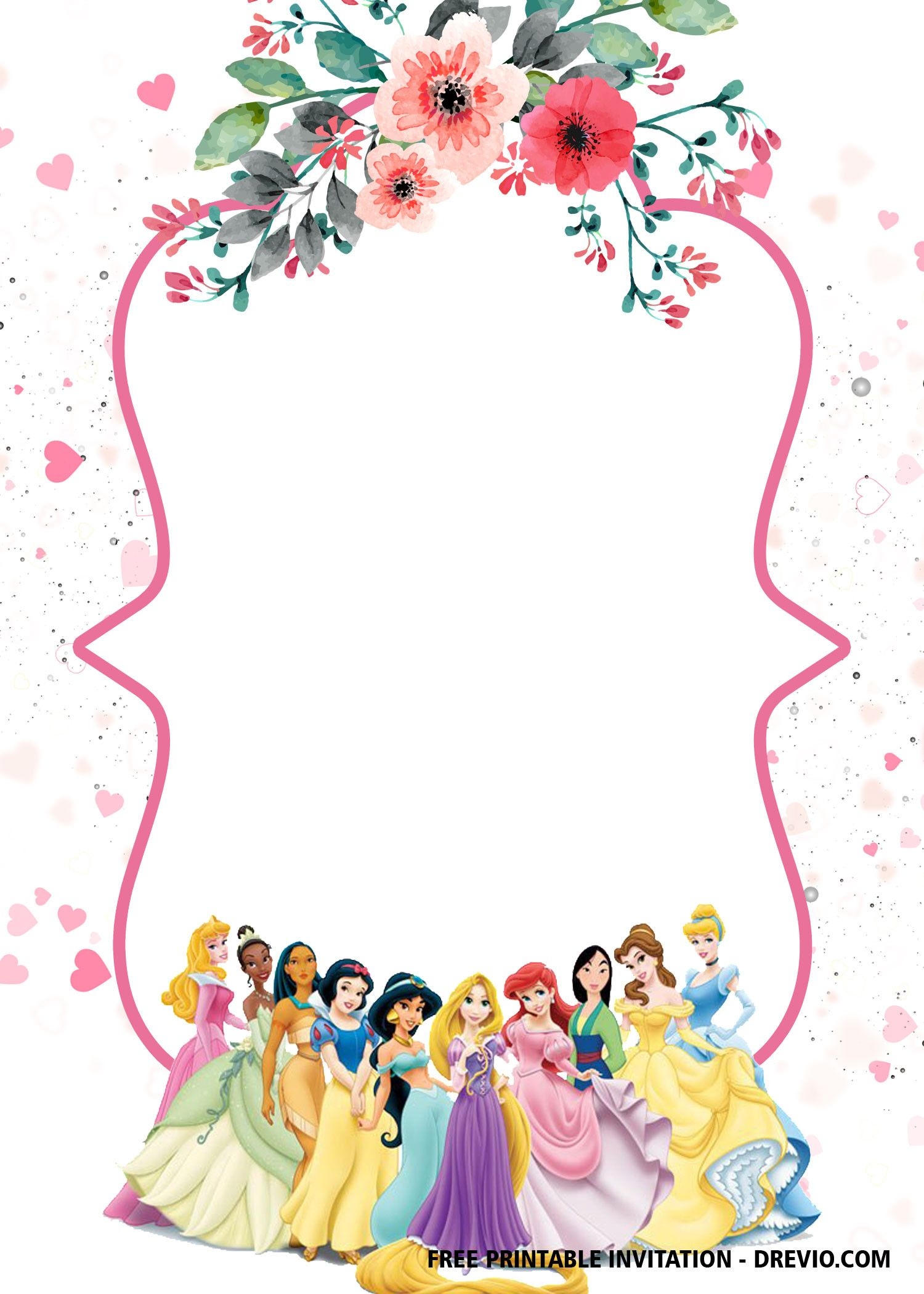 disney princess invitation template