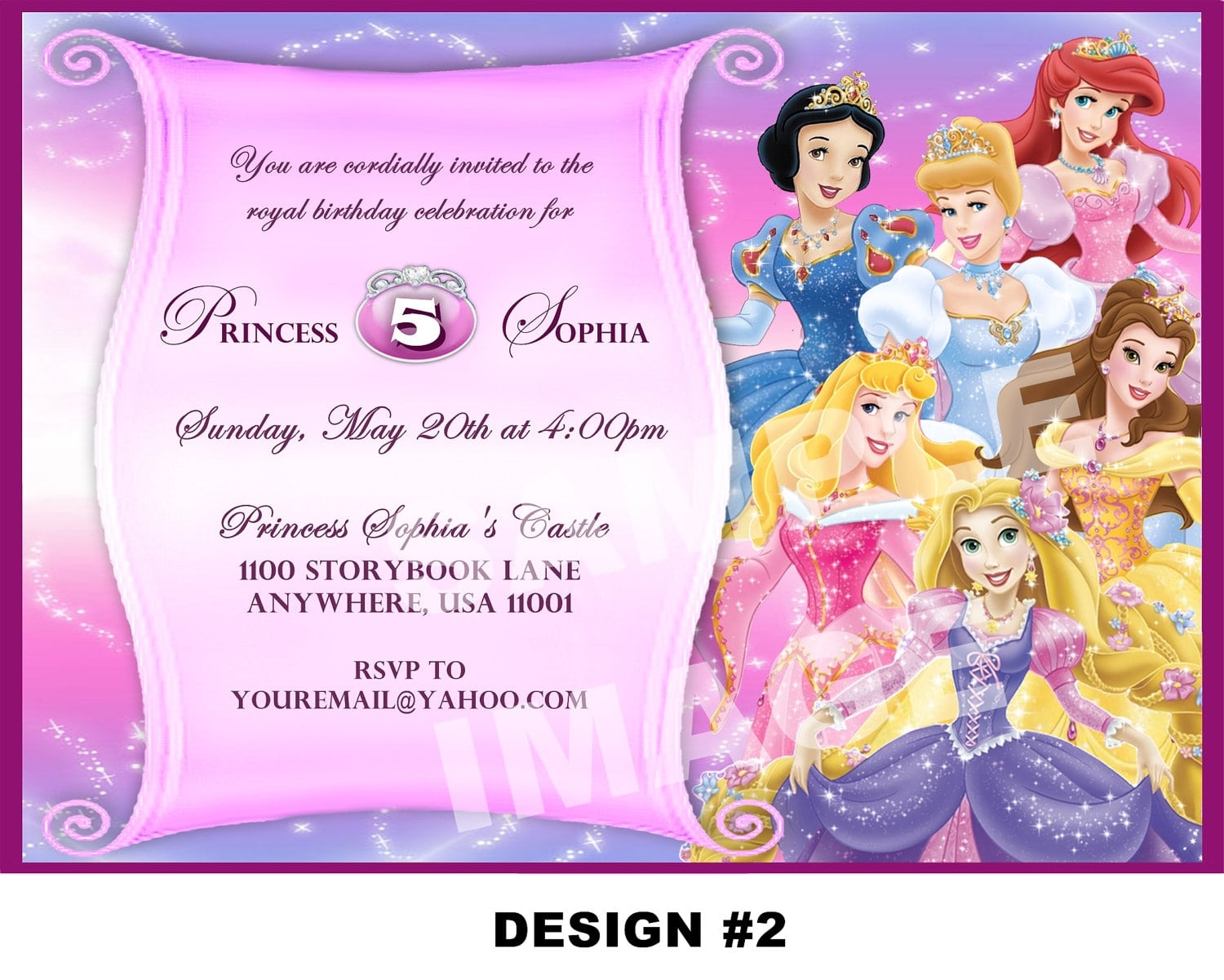 princess invitation template