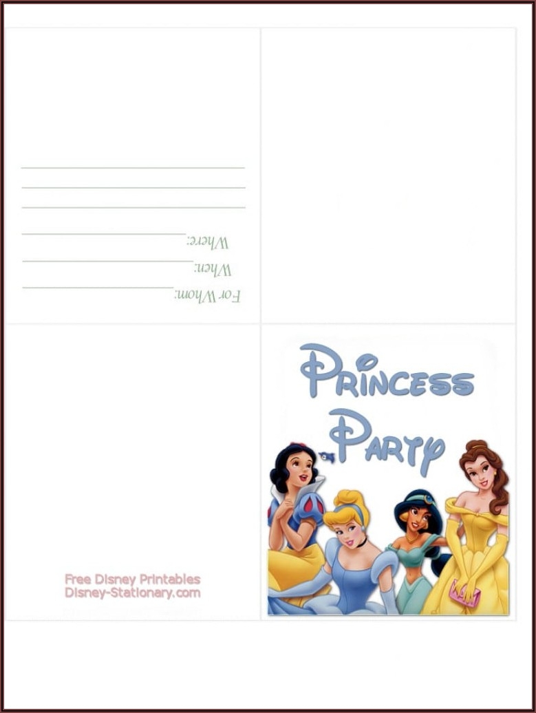 Disney Princess Party Invitations Templates Free Template 1 Resume 