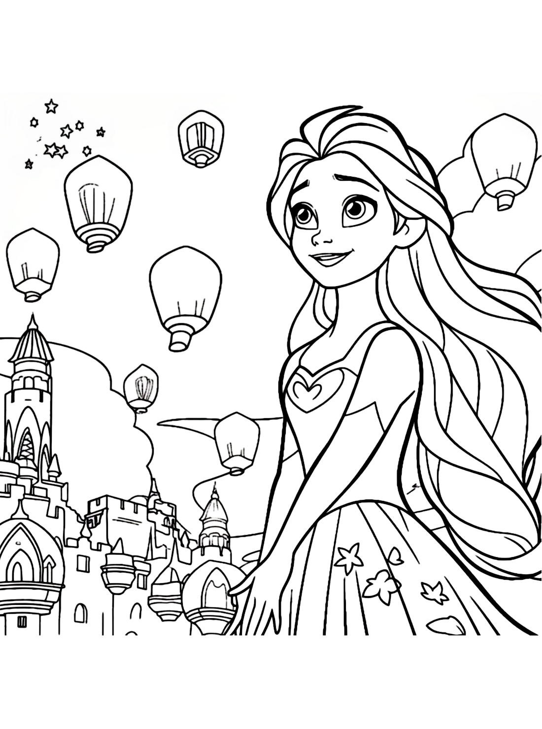 Disney Princess Rapunzel Coloring Pages