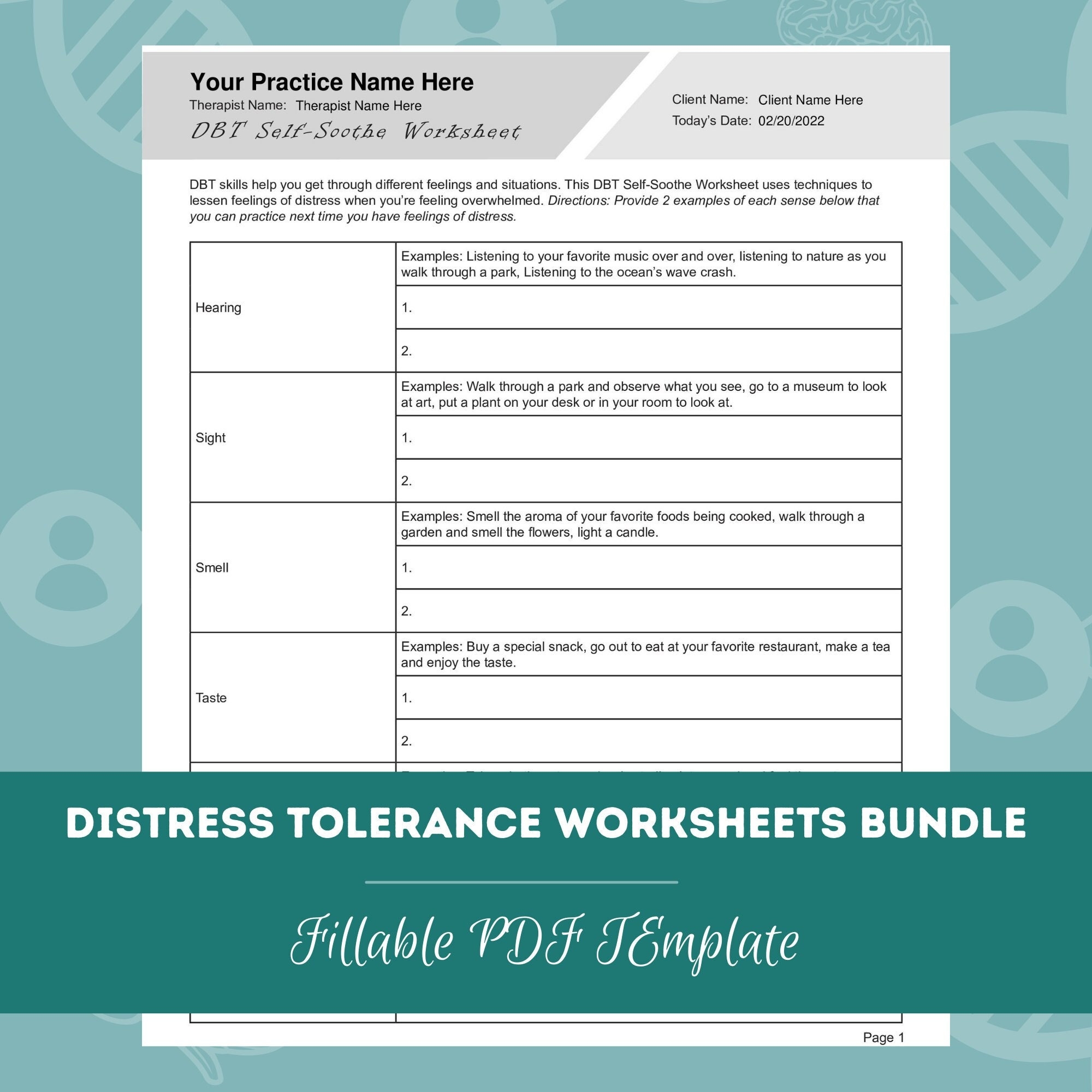 Distress tolerance 1 Worksheets Library