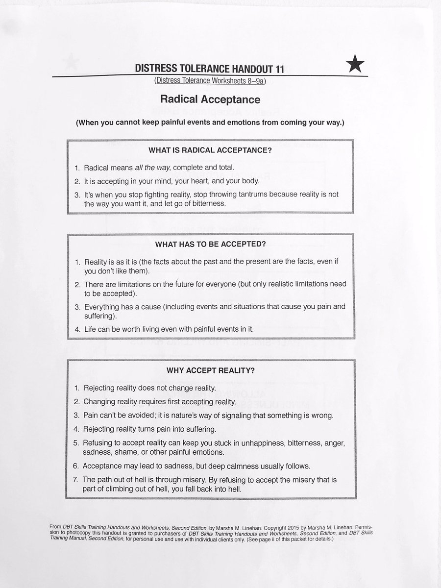 distress tolerance worksheets