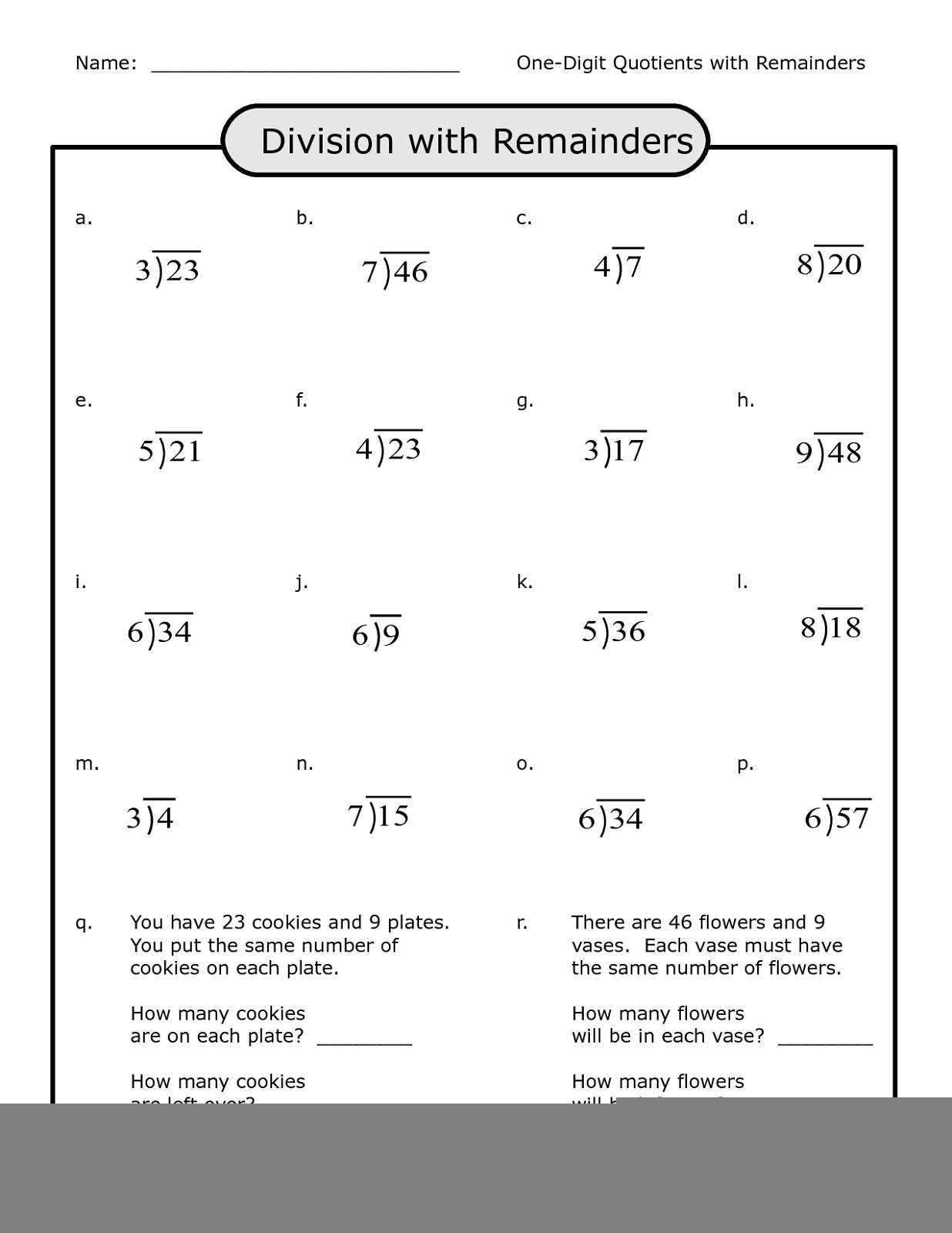 Division Worksheets For 4th Graders Divisonworksheets