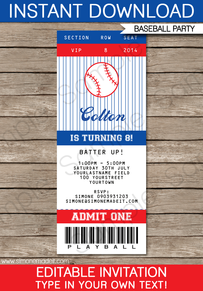 Dodgers Invitation Template Free