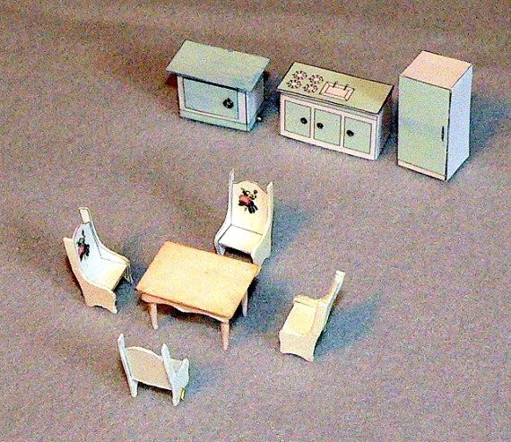 Dollhouse Printable Craft Kit Miniature Furniture For La Etsy 