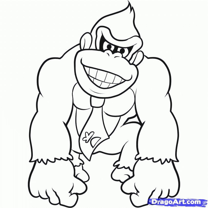 Donkey Kong Coloring Pages Printable Coloring Home