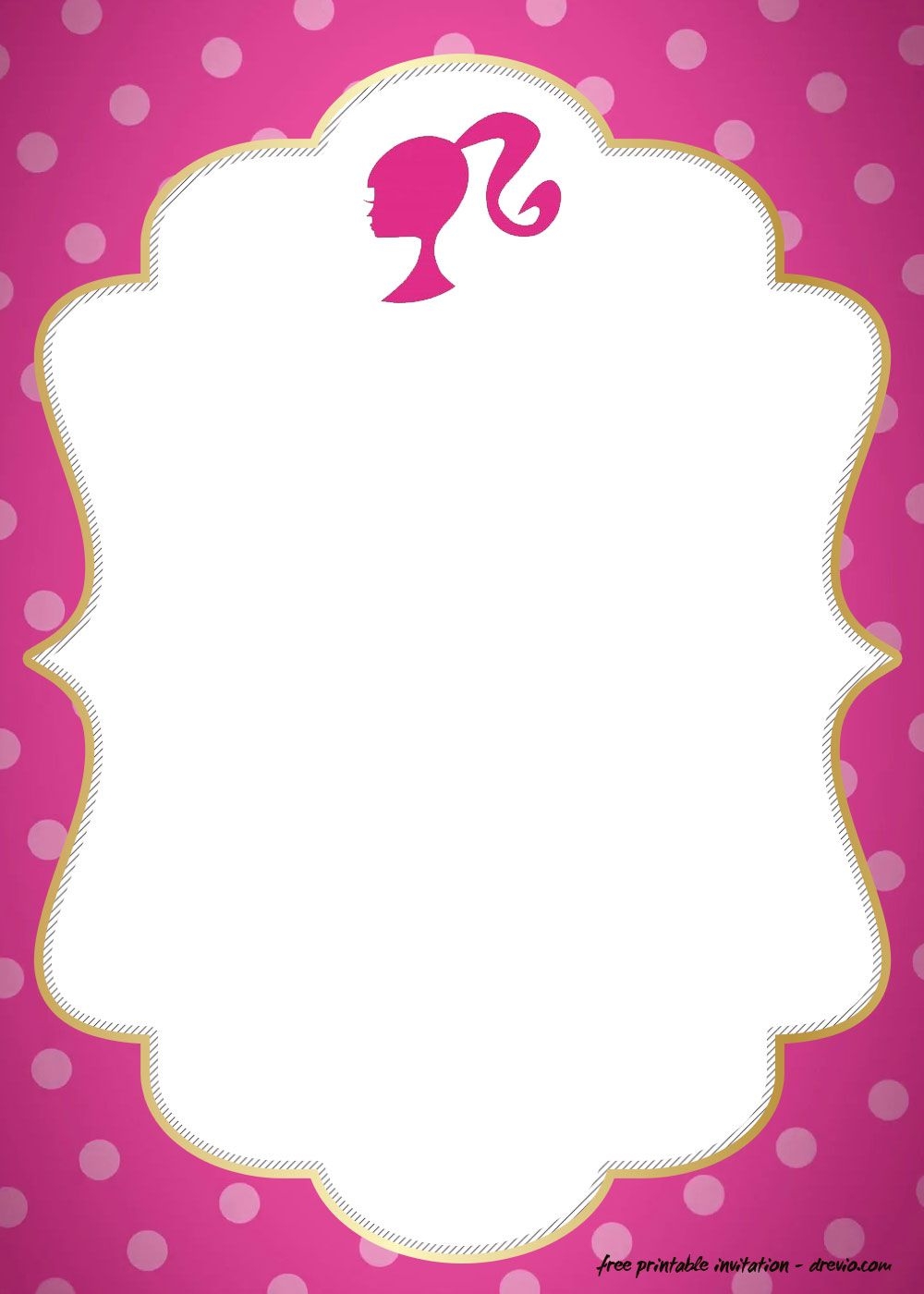 Downloadable Editable Barbie Birthday Invitations Templates Free The