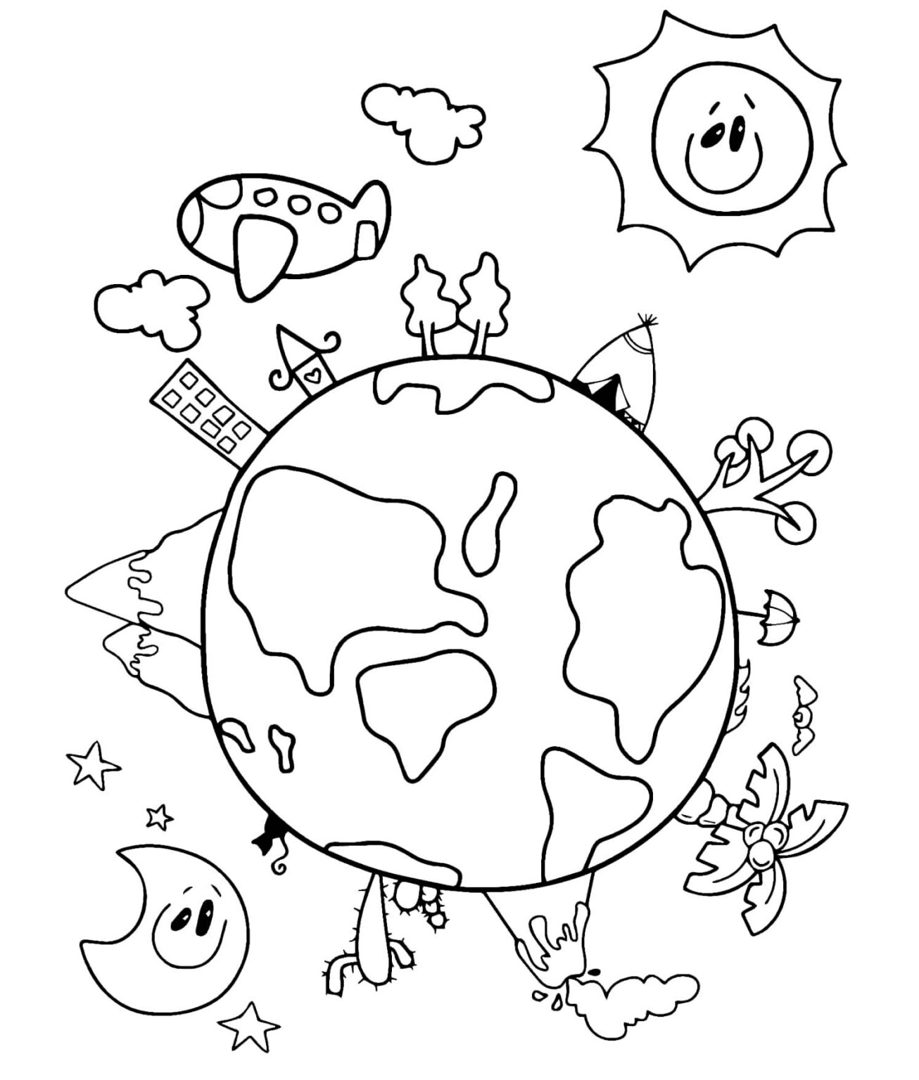 Earth Coloring Page
