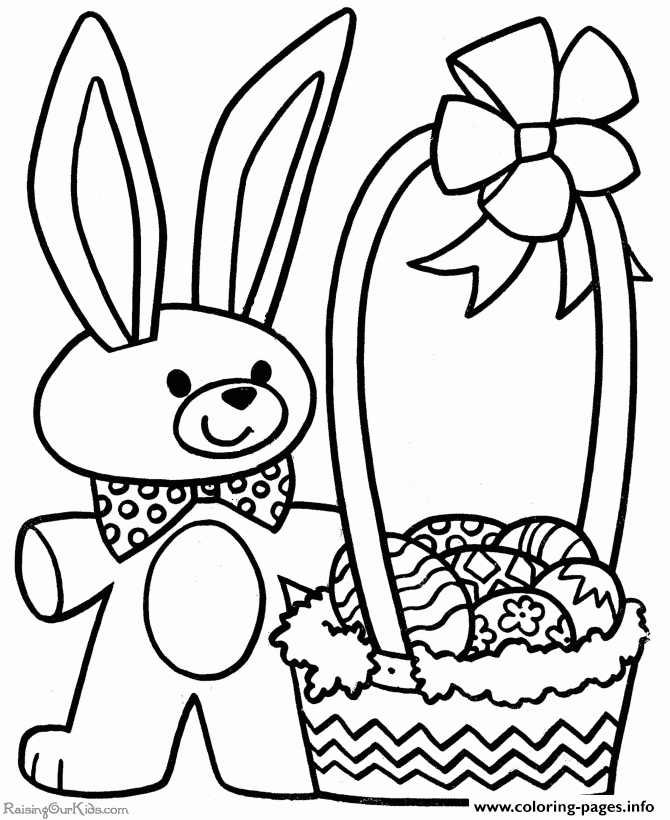 Easter Bunny Basket Coloring Pages Printable
