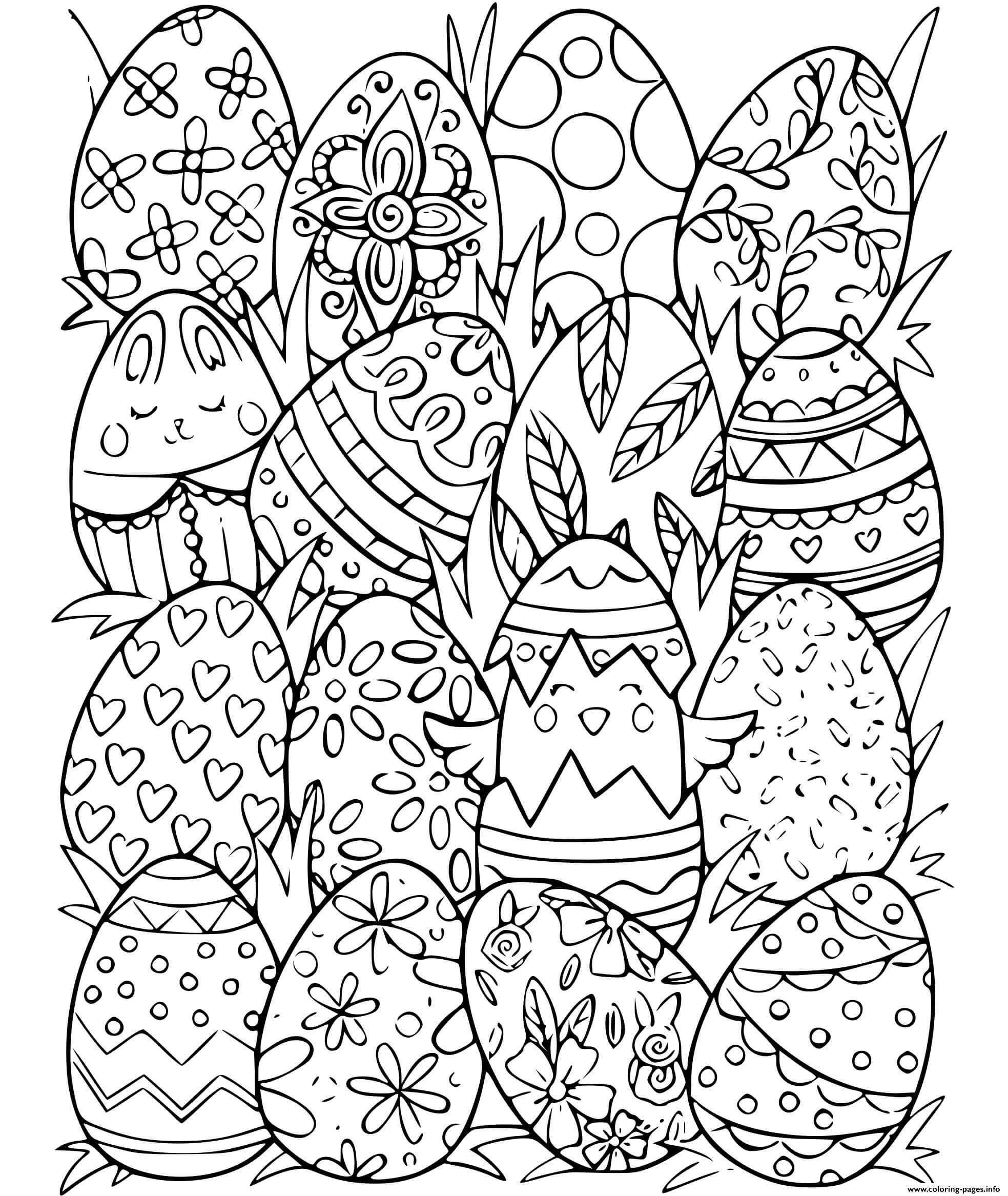Easter Eggs Coloring Page